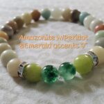 Amazonite w/ Peridot and emerald accents 9 inches