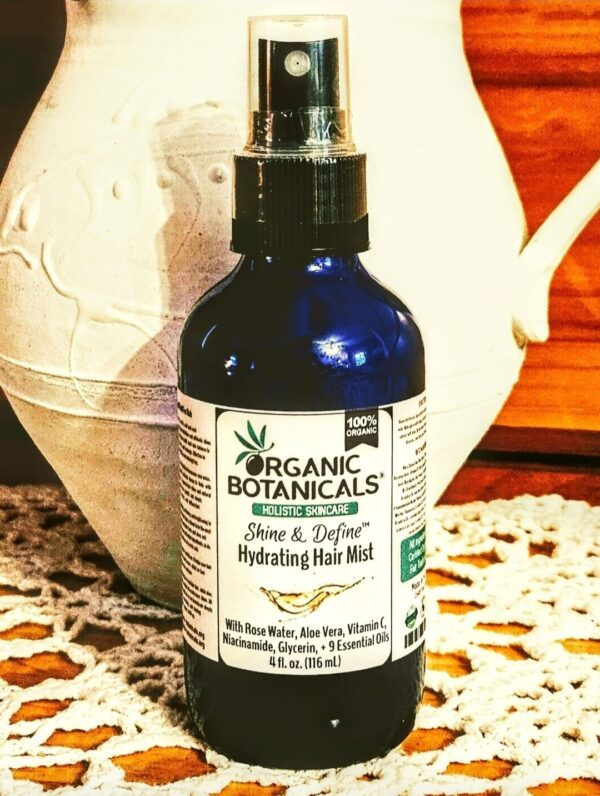 Organic Botanicals Shine & Define Hydrating Hair Mist With Trigger Sprayer - 4 Ounces