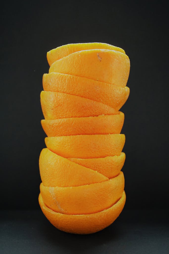 Stack of Squeezed Halves of Oranges