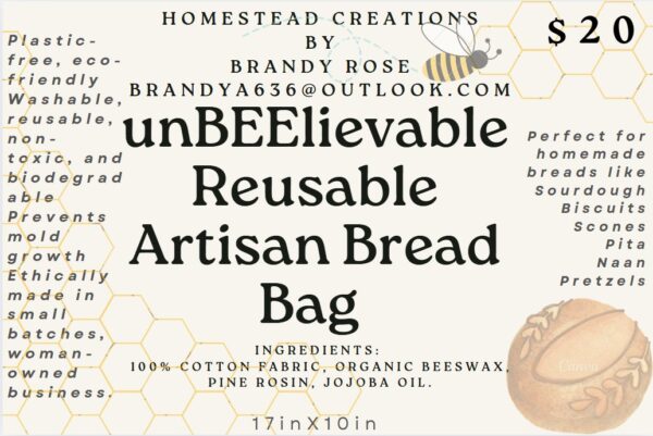 Homestead Creations By Brandy Rose Artisan Bread Bags - Image 2