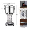 Grain Mill Grinder High Speed Electric Stainless Steel Grinder Cereals Corn Flour Pulverizer Powder Machine for Dry Spice Herbs Grains Coffee Rice Pepper - Image 2