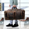 The Leather Farm Farm Premium Buffalo Leather Duffel Weekender Bag - Image 3