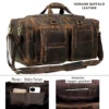 The Leather Farm Farm Premium Buffalo Leather Duffel Weekender Bag - Image 5