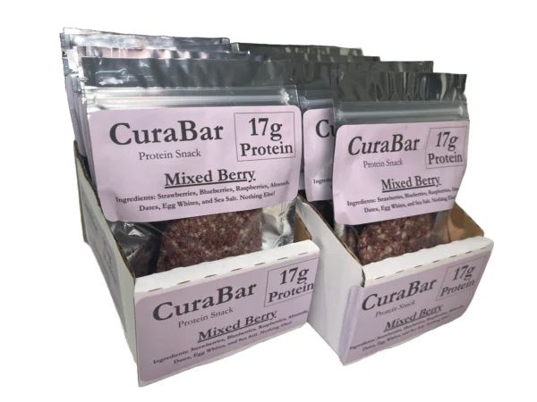 CuraBar Mixed Berry Protein Bars - 12 Bars