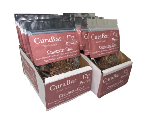 CuraBar Cranberry Chia Protein Bars - 12 Bars