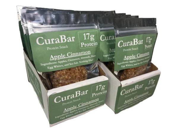 CuraBar Apple Cinnamon Protein Bars - 12 Bars
