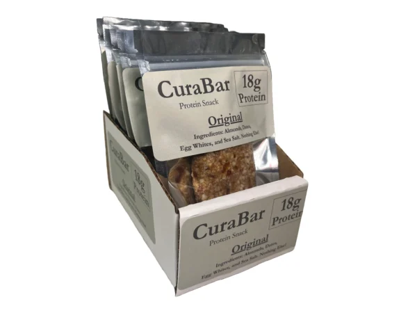 CuraBar Original Protein Bars - 6 Bars: 18g Protein Bars, Only 4 Natural Ingredients