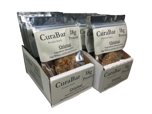 CuraBar Original Protein Bars - 12 Bars: 18g Protein Bars, Only 4 Natural Ingredients