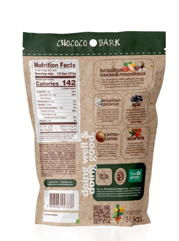 Naturanic Brazillian Dark Chocolate Bark + Coconut