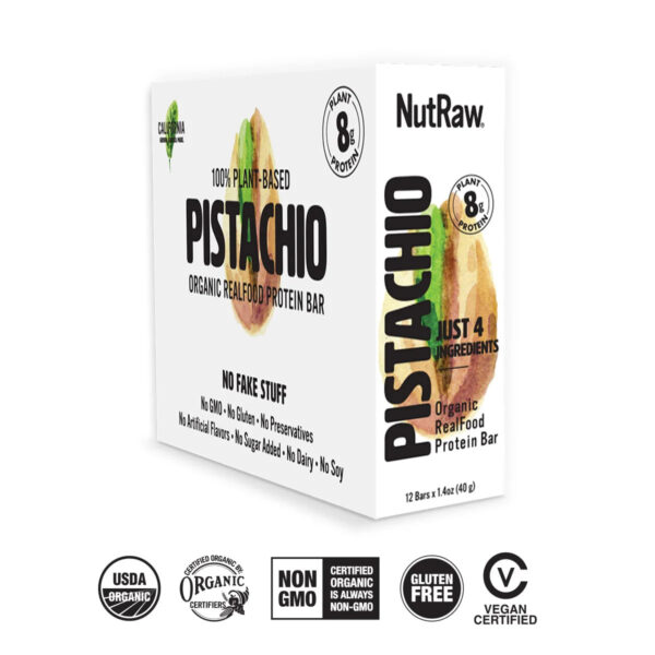 NutRaw Pistachio Bar - 12 Pack (1.4 Oz each)