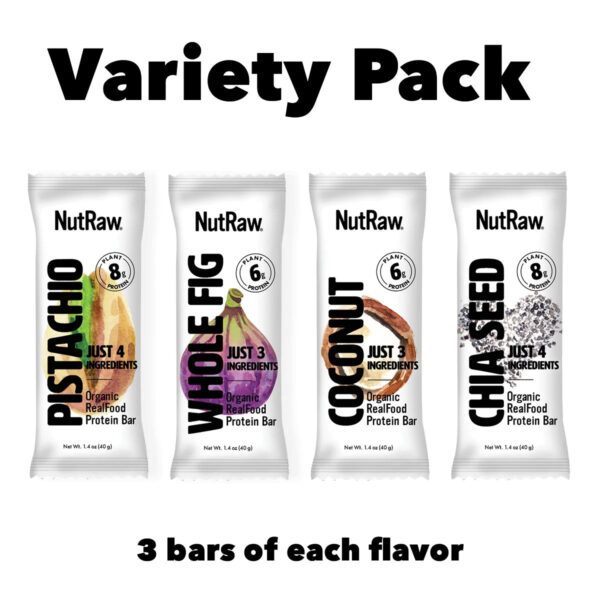 NutBar Variety Bars Pack - Pistachio + Whole Fig+ Coconut + Chia Seed - 1.4oz (12 Pack)