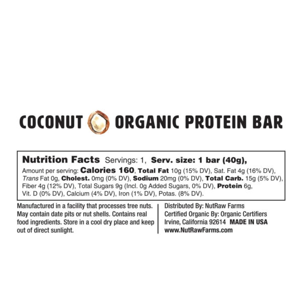 NutRaw Coconut Bar - 12 Pack (1.4 Oz each)